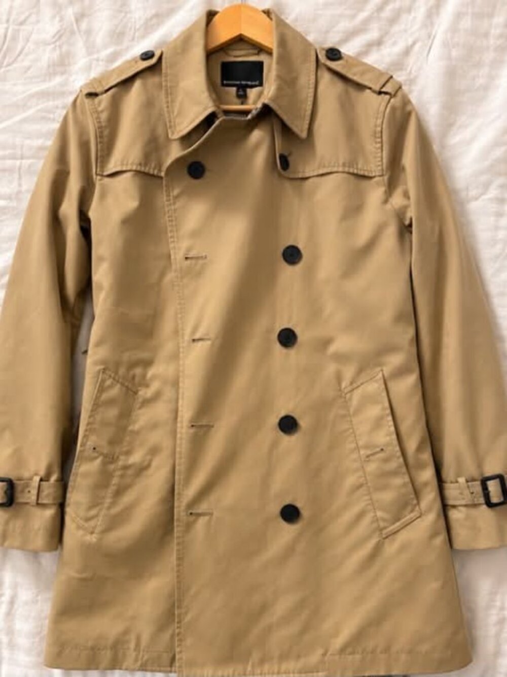 Banana Republic Trench Coat - Khaki (Size: L)